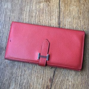 Hermès Bearn Long Wallet Classic Red Leather